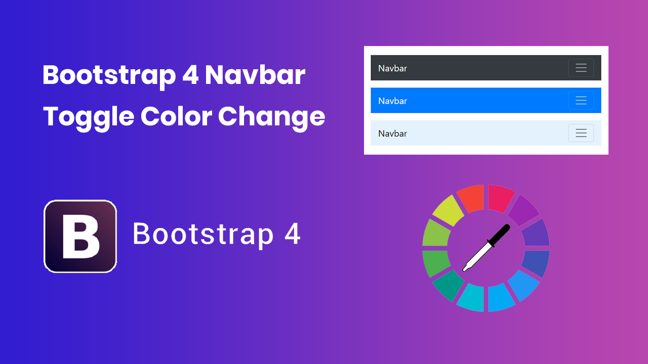 Bootstrap 4 navbar toggle color change